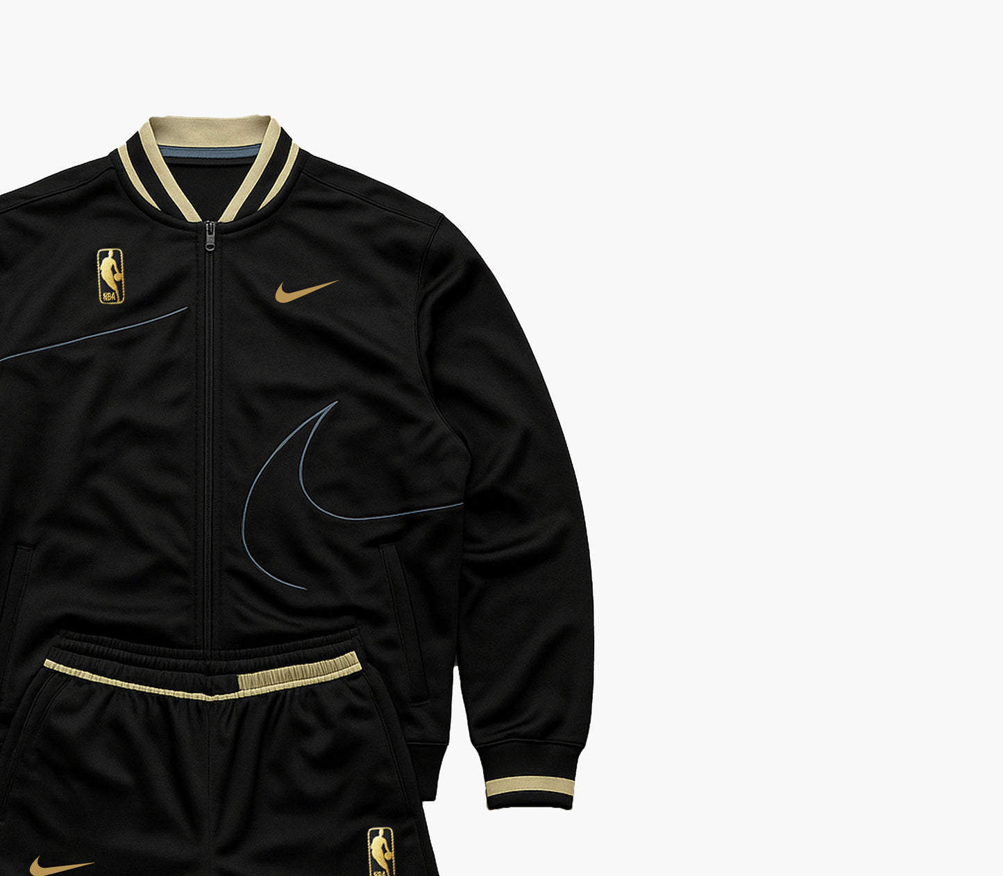 Nike Black Tracksuit Set Embroidered Logo (M)