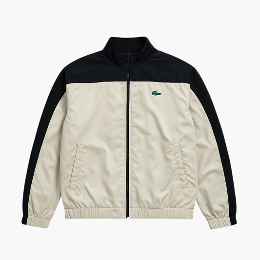Lacoste White & Black Polyester Jacket (M)