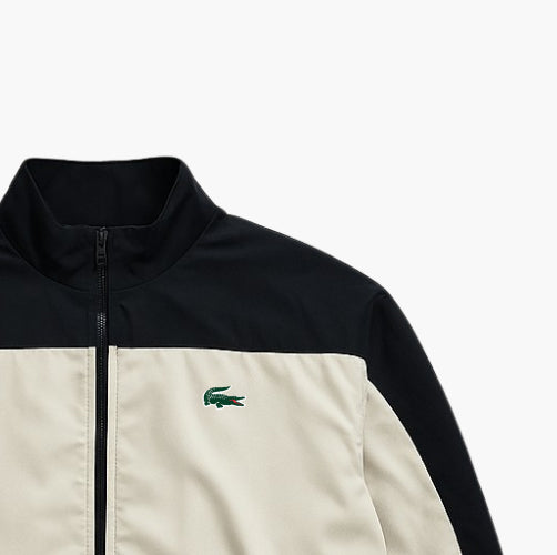 Lacoste White & Black Polyester Jacket (M)