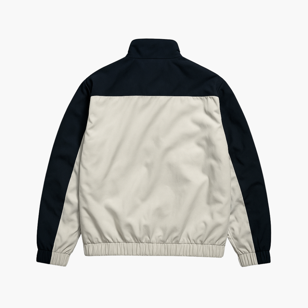 Lacoste White & Black Polyester Jacket (M)