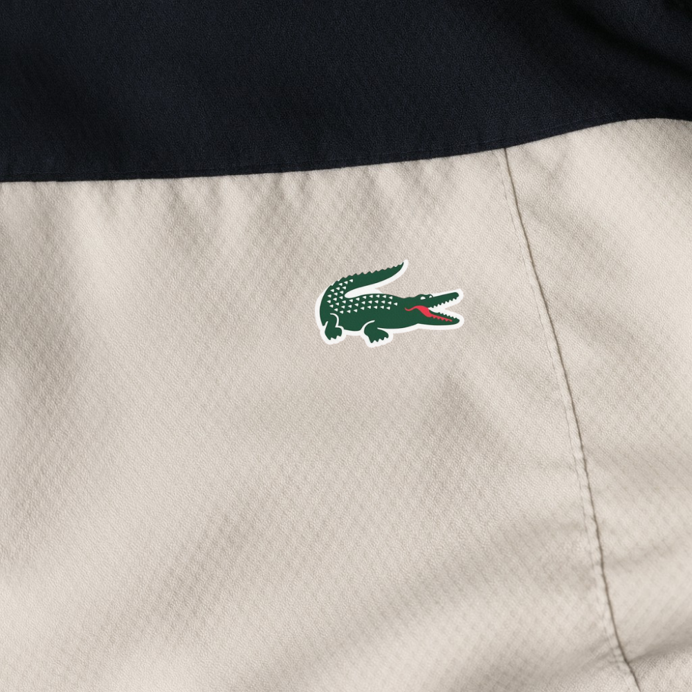 Lacoste White & Black Polyester Jacket (M)