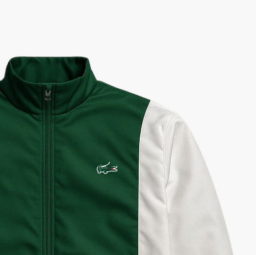 Lacoste White & Dark Green Cotton Jacket (M)