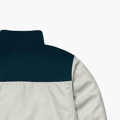 Lacoste White Windbreaker with Black & Orange Details (M)