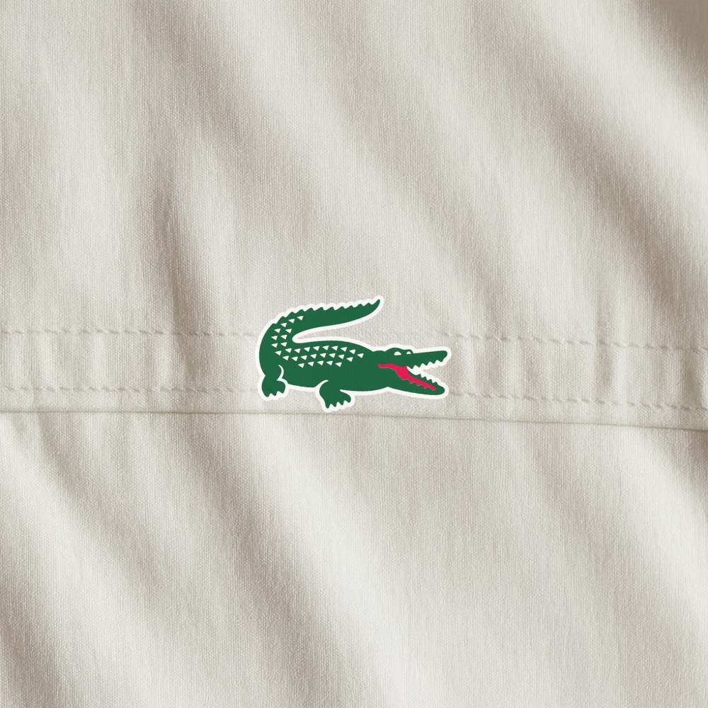 Lacoste White High-Collar Zip Sweatshirt (L)