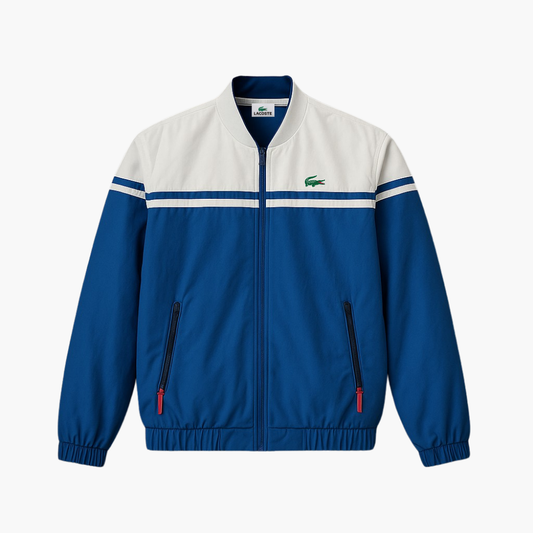 Lacoste White & Blue Zip-Up Jacket (S)