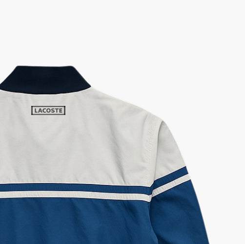 Lacoste White & Blue Zip-Up Jacket (S)