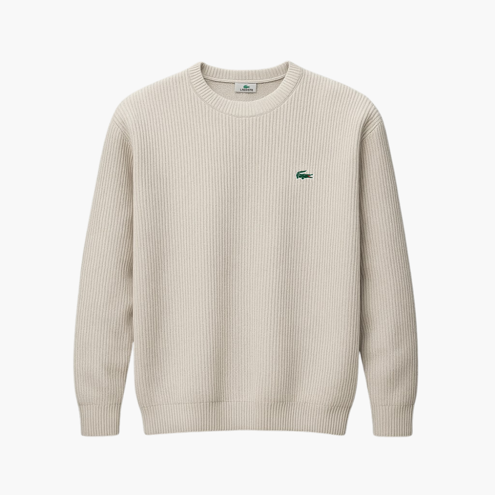 Lacoste Beige Vintage Wool Blend Sweater (XL / fits L–XL)