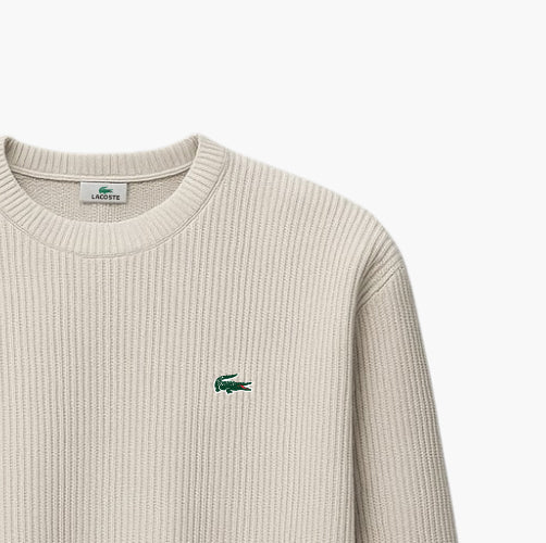 Lacoste Beige Vintage Wool Blend Sweater (XL / fits L–XL)