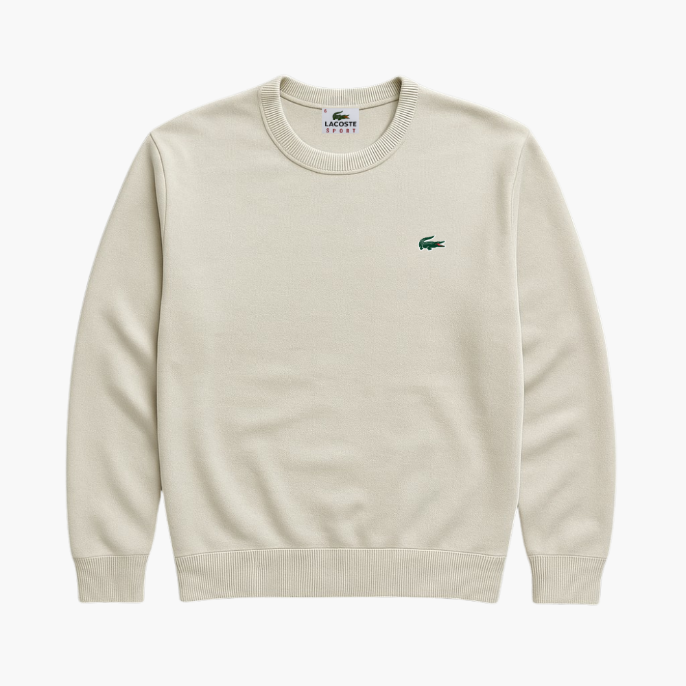 Lacoste White Cotton Sweater (XL / FR 6)