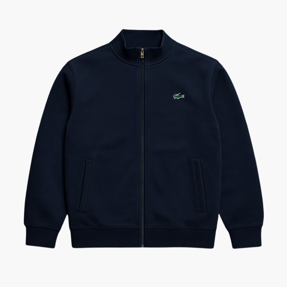 Lacoste Navy Blue Cotton Zip Gilet (L / fits M)