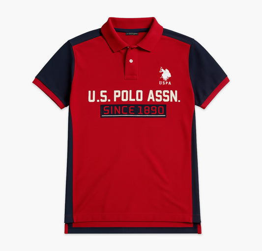 US Polo Assn Cotton Polo Shirt Stitched Logo (M)