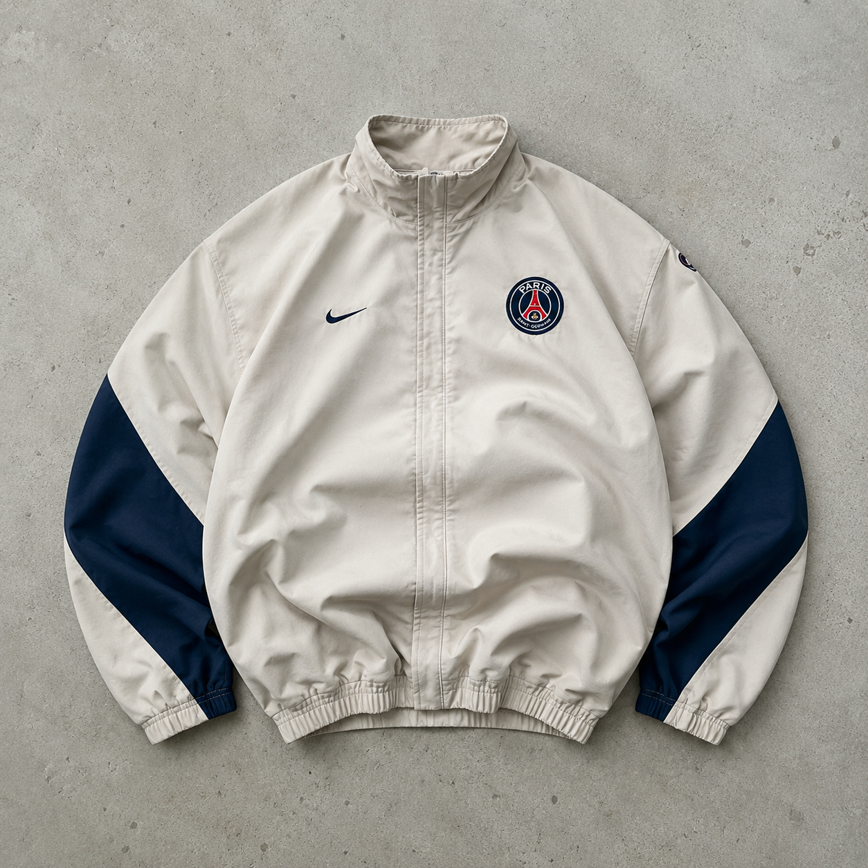 PSG 90s Y2K Nike Track Jacket Creme, Beige Limited (L)
