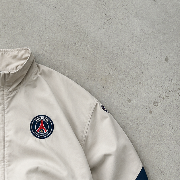 PSG 90s Y2K Nike Track Jacket Creme, Beige Limited (L)