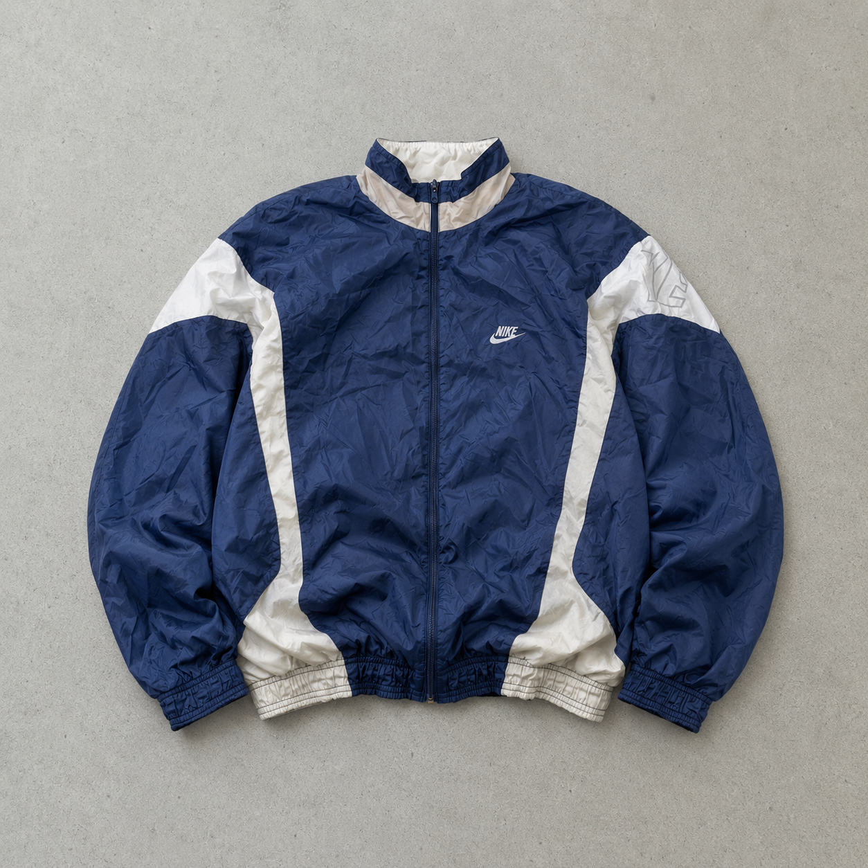 90s Vintage Nike Windbreaker Navy, White Rare (XXL)