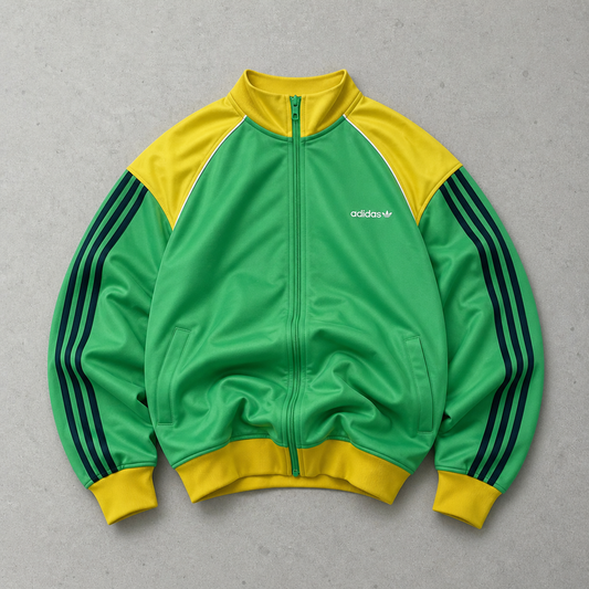 Adidas Sweater Grün, Gelb Rare (L) Stitched Logo