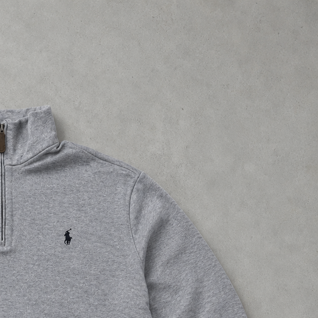 Ralph Lauren Sweater Grau Stitched Logo Rare (M)