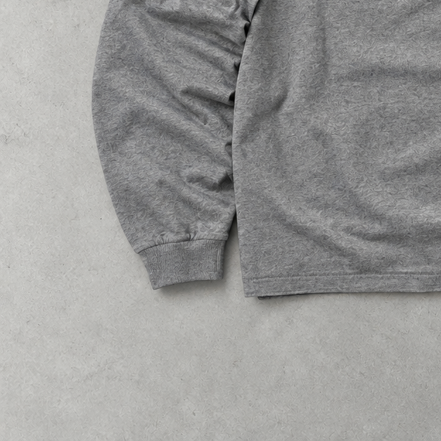 Y2K Ralph Lauren Shirt Grey Stitched Logo Rare (M)