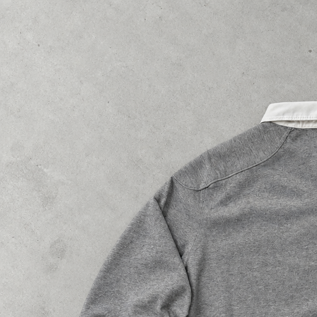Y2K Ralph Lauren Shirt Grey Stitched Logo Rare (M)