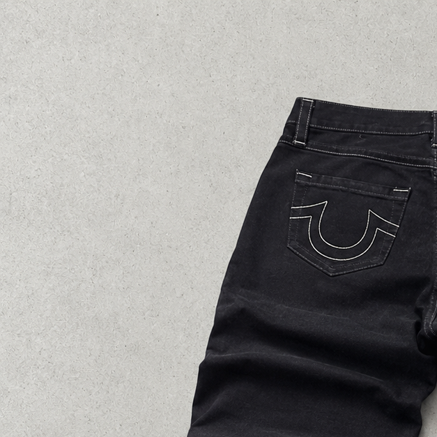 Y2K True Religion Jeans Schwarz, Weiß Limited (W29 | DE 44)