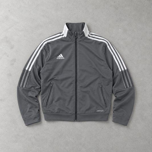 Y2K Adidas Trainingsjacke Grau / Weiß Selten (S)