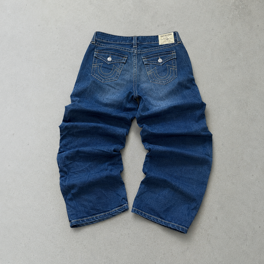 Y2K True Religion Jeans Marineblau, Blau Limited (L)