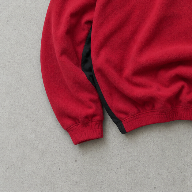 NBA Y2K Adidas Fleece Jacket Rot, Schwarz Rare (L) Stitched Logo
