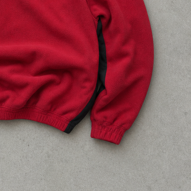 NBA Y2K Adidas Fleece Jacket Rot, Schwarz Rare (L) Stitched Logo