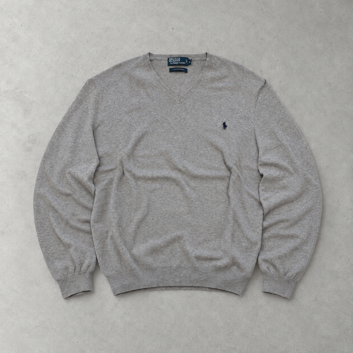 Polo Ralph Lauren Sweater Grau Rare (XXL) Stitched Logo