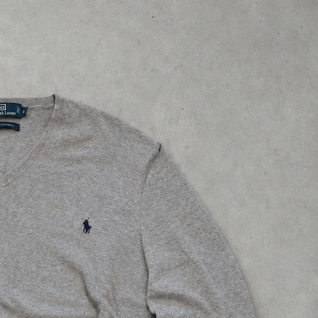 Polo Ralph Lauren Sweater Grau Rare (XXL) Stitched Logo