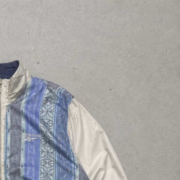 90s Reebok Hoodie Beige / Bunt Rare (L)