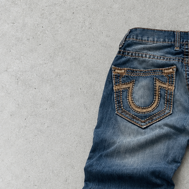2000er True Religion Straight Fit Jeans Blue Rare (M)