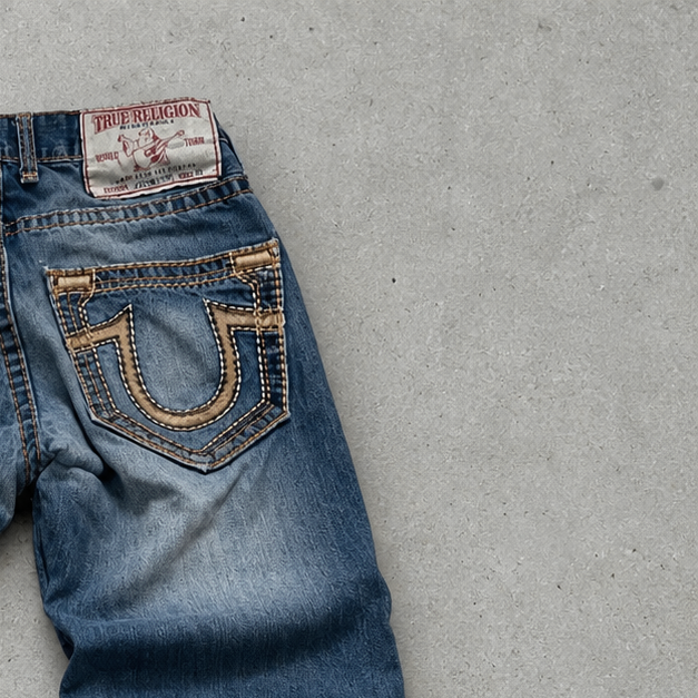 2000er True Religion Straight Fit Jeans Blue Rare (M)
