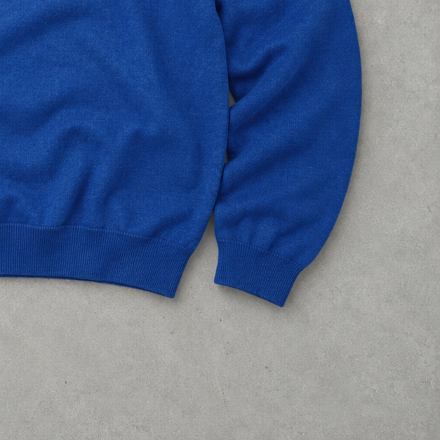 Ralph Lauren Sweater Blue Stitched Logo Rare (XXL)