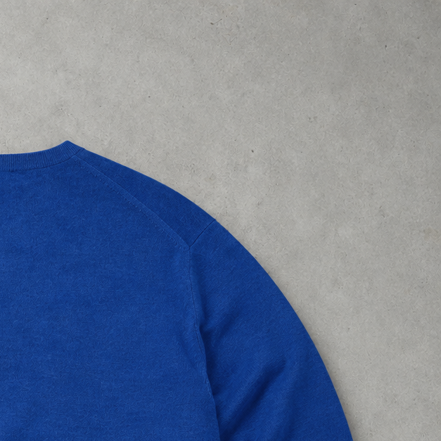 Ralph Lauren Sweater Blue Stitched Logo Rare (XXL)