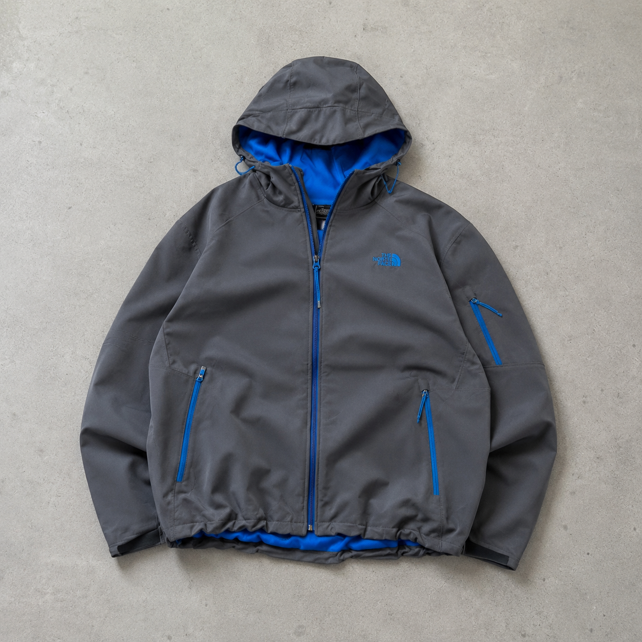 90s The North Face Softshell Jacket Grey, Blue Rare (XL)