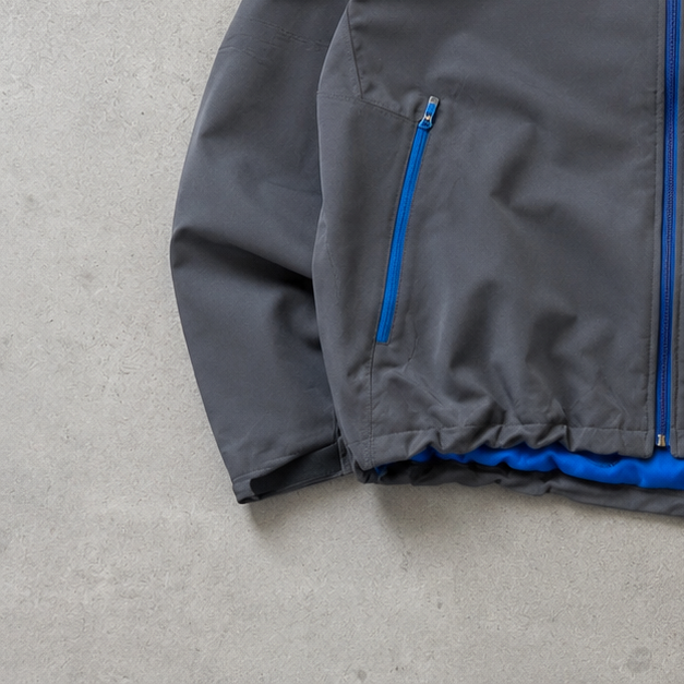 90s The North Face Softshell Jacket Grey, Blue Rare (XL)