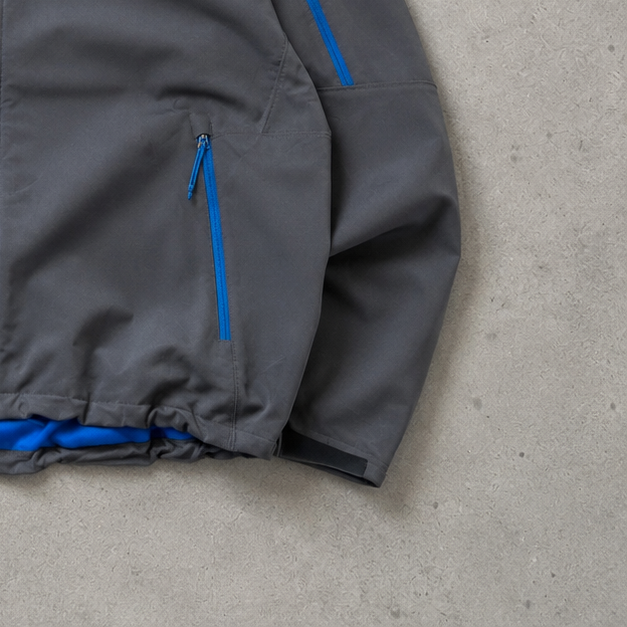 90s The North Face Softshell Jacket Grey, Blue Rare (XL)