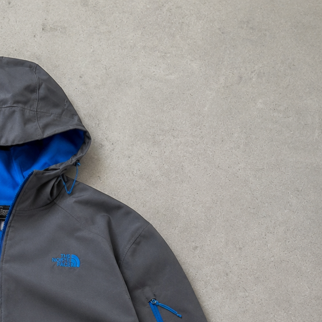 90s The North Face Softshell Jacket Grey, Blue Rare (XL)