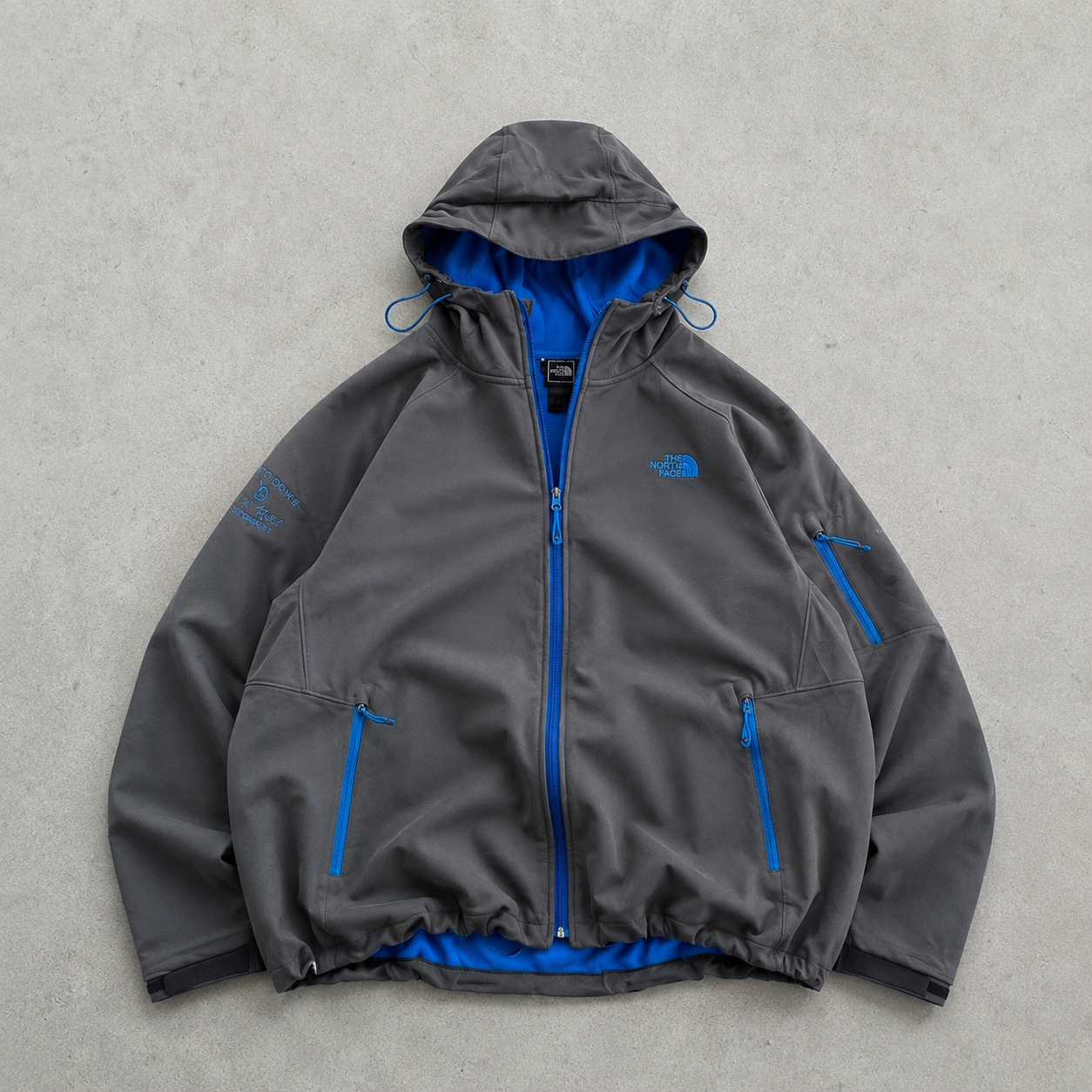 90s The North Face Softshell Jacket Grey, Blue Rare (XL)