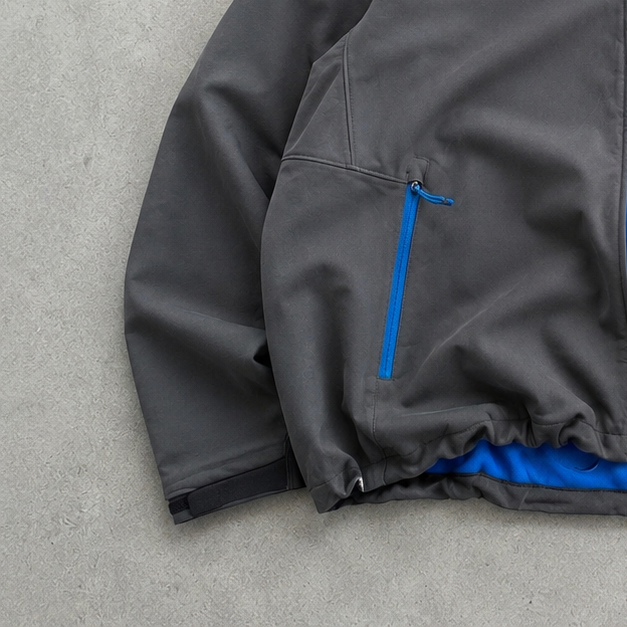 90s The North Face Softshell Jacket Grey, Blue Rare (XL)