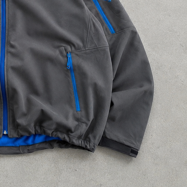 90s The North Face Softshell Jacket Grey, Blue Rare (XL)