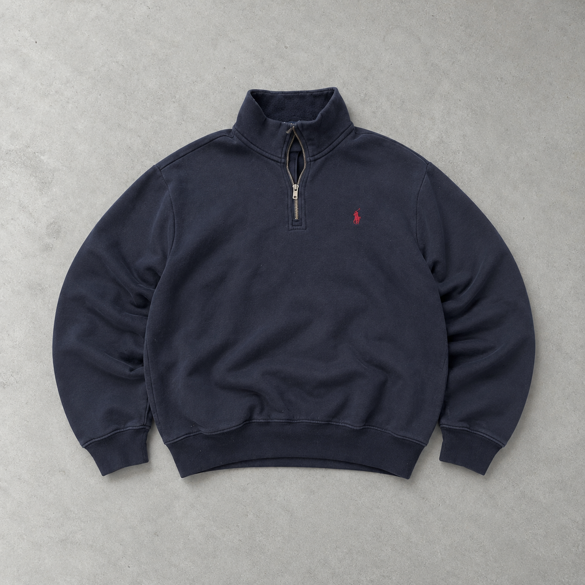 Ralph Lauren Half-Zip Sweater Marineblau Rare (L)