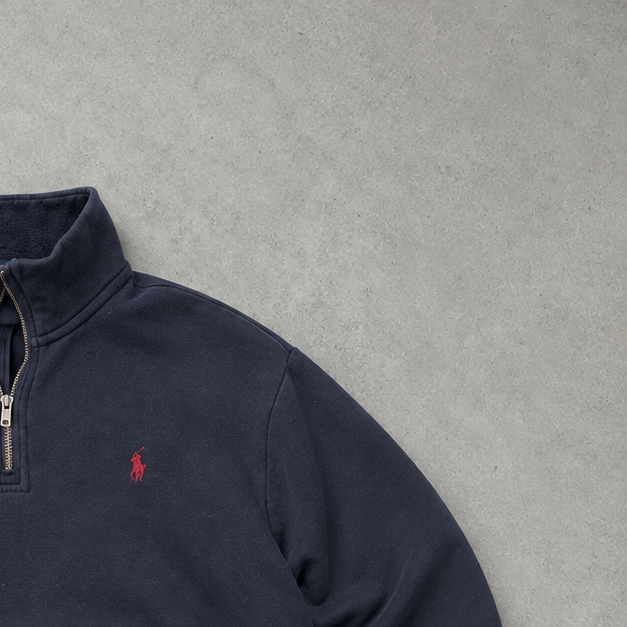 Ralph Lauren Half-Zip Sweater Marineblau Rare (L)