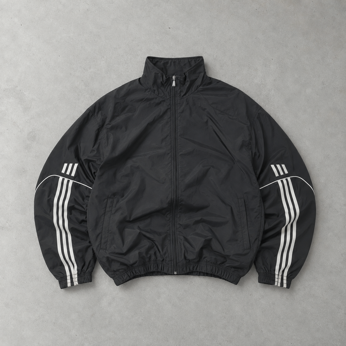 Y2K Adidas Jacket Black Limited Stitched Logo (L)