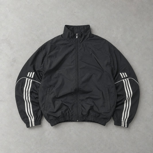 Veste Adidas Y2K noire, logo brodé, édition limitée (L)