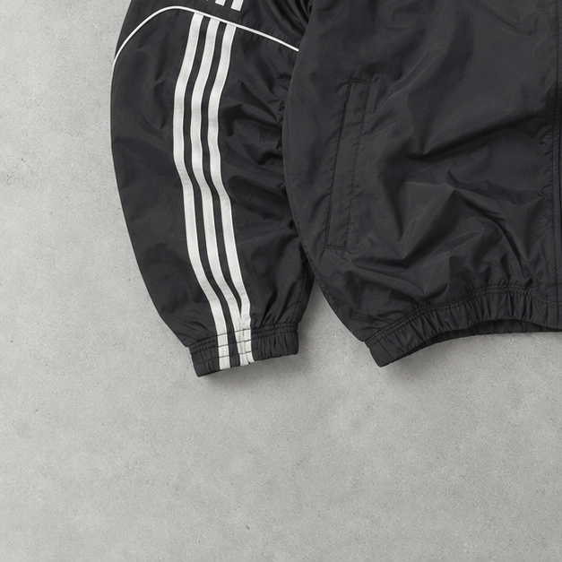 Y2K Adidas Jacket Black Limited Stitched Logo (L)