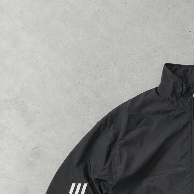 Y2K Adidas Jacket Black Limited Stitched Logo (L)