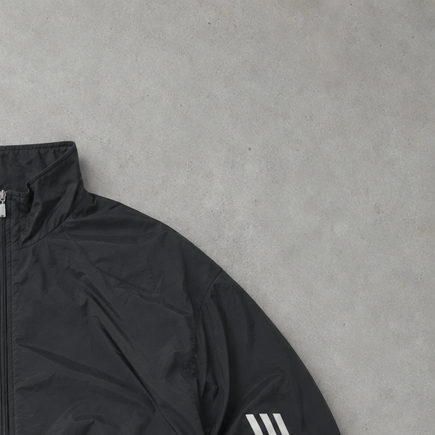 Y2K Adidas Jacket Black Limited Stitched Logo (L)