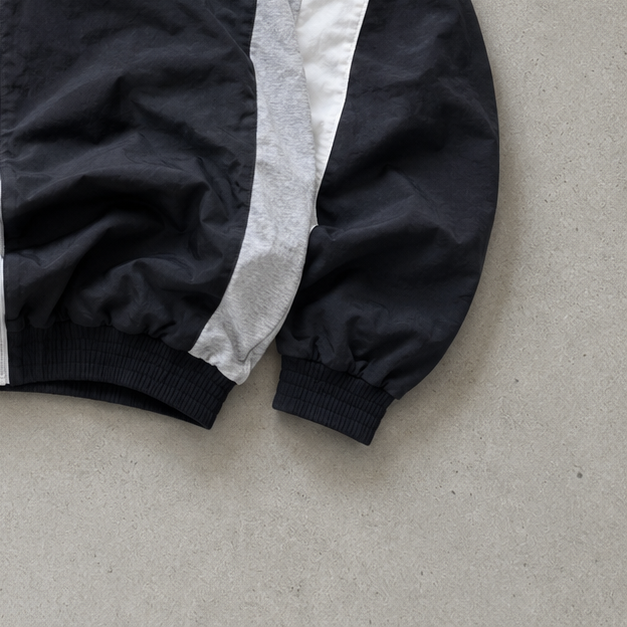 Y2K Reebok Hoodie Black / Grey Rare Stitched Logo (S)