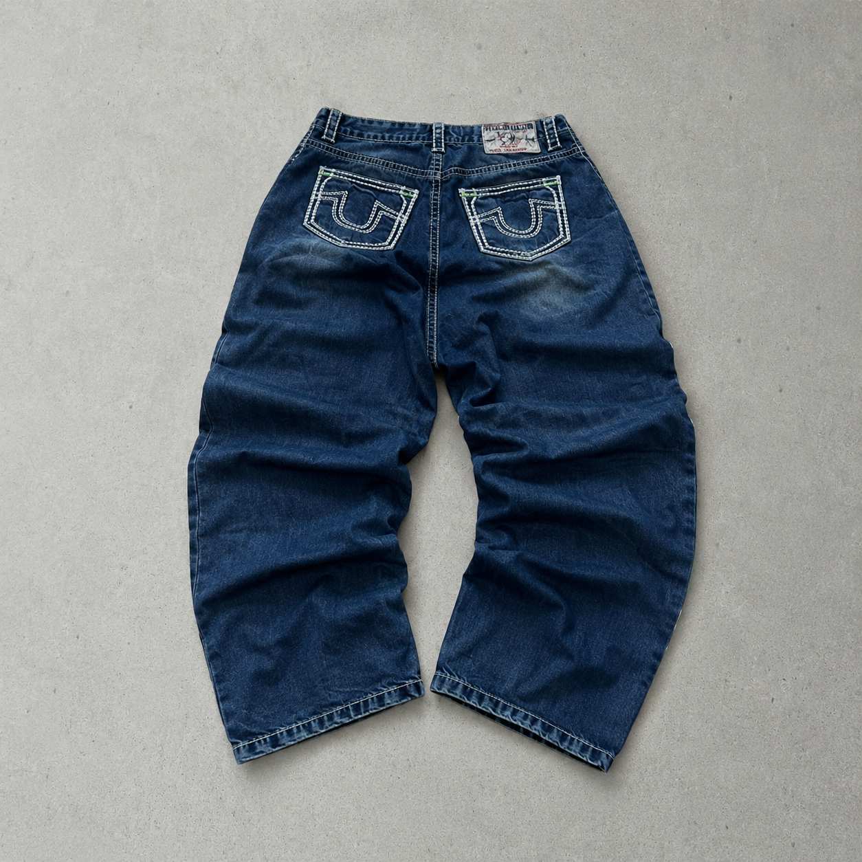 Y2K True Religion Jeans Marineblau, Schwarz Rare (W33 | DE 48)